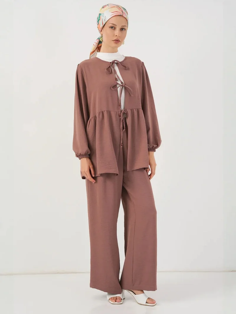 بيغ دارت BDART Crew Neck Long Tunic and Wide Leg Pants Set